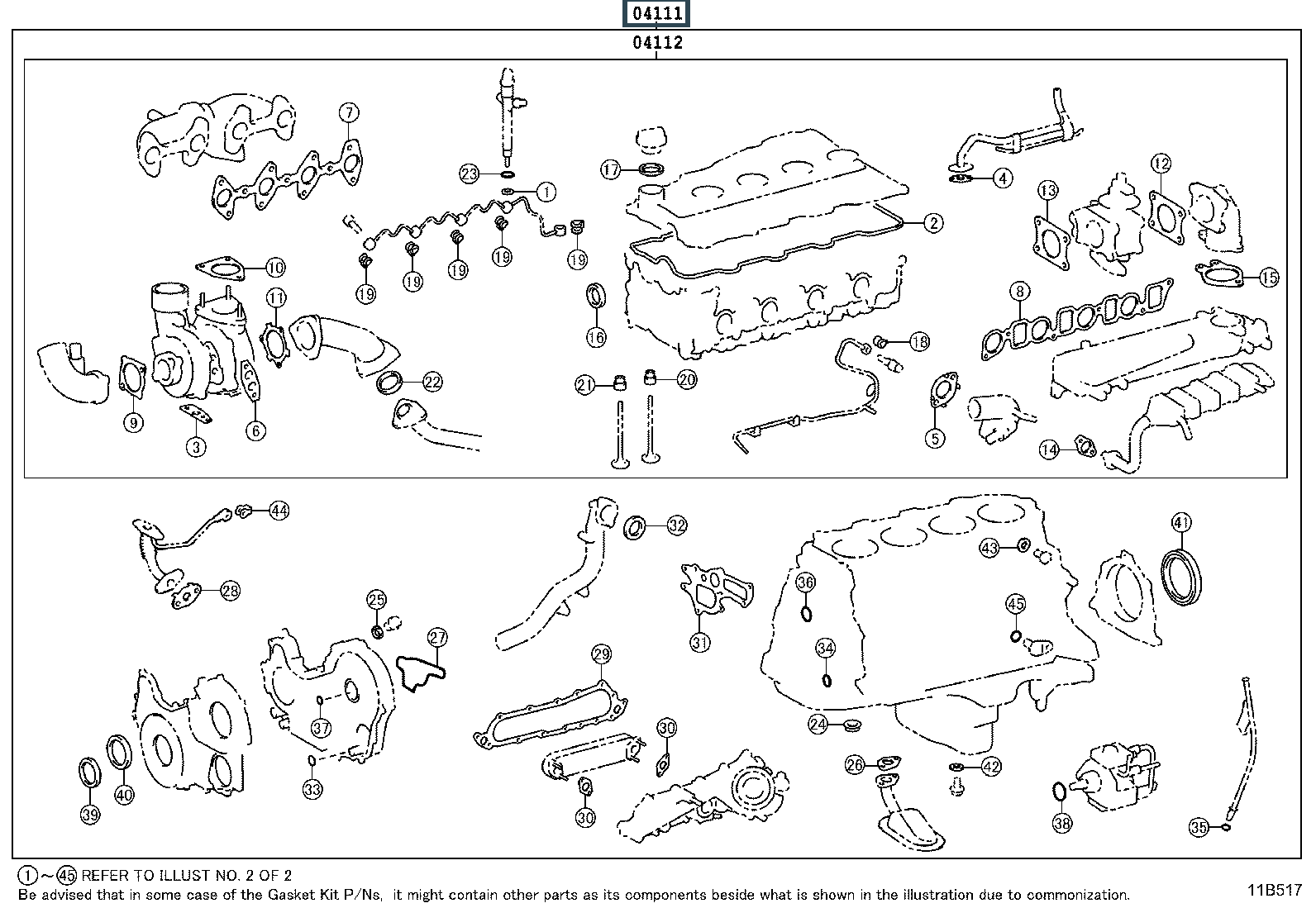 Запчасти Лексус: деталь 0411130659