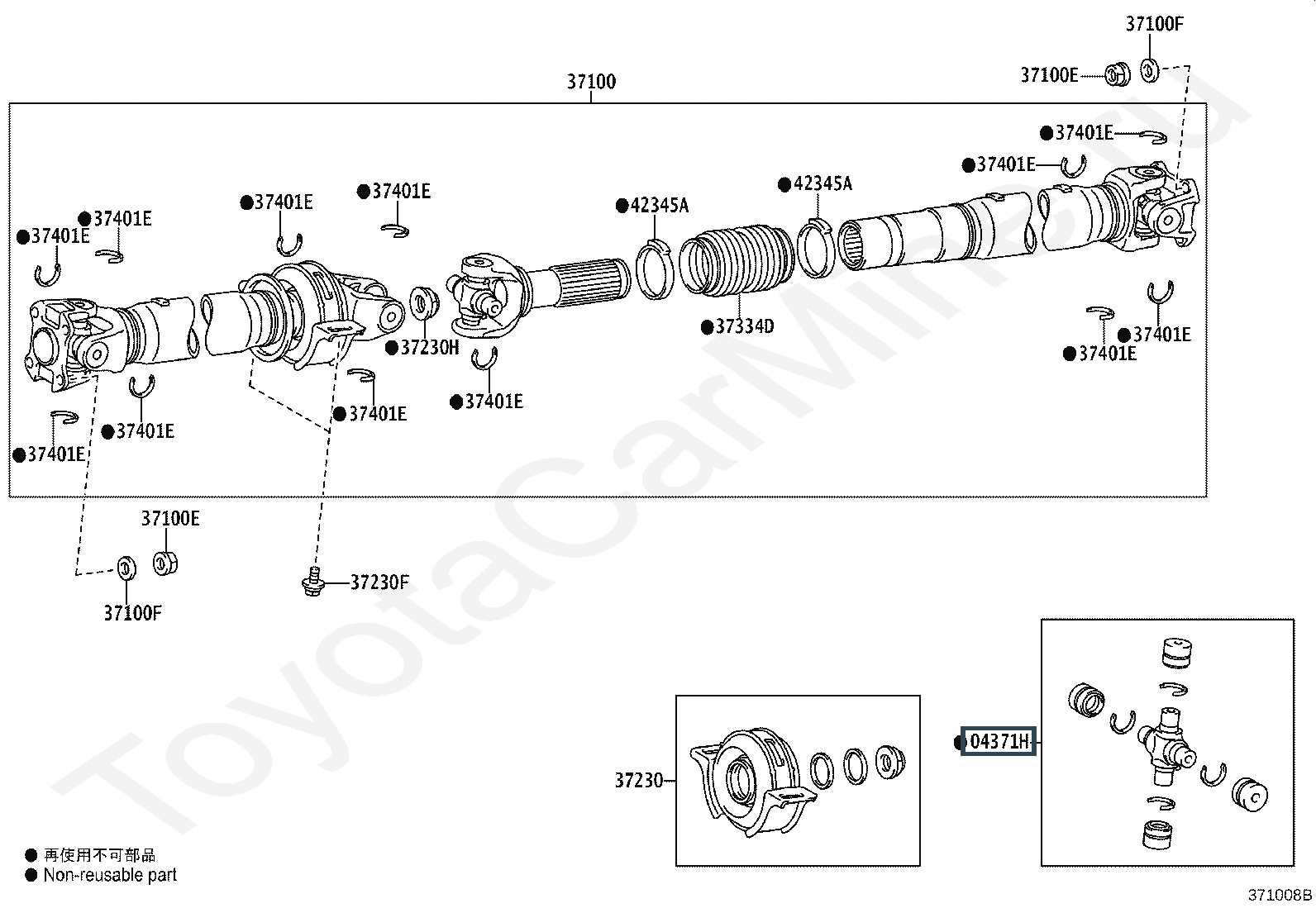 Крестовина карданного вала Лексус (артикул 043710K120)