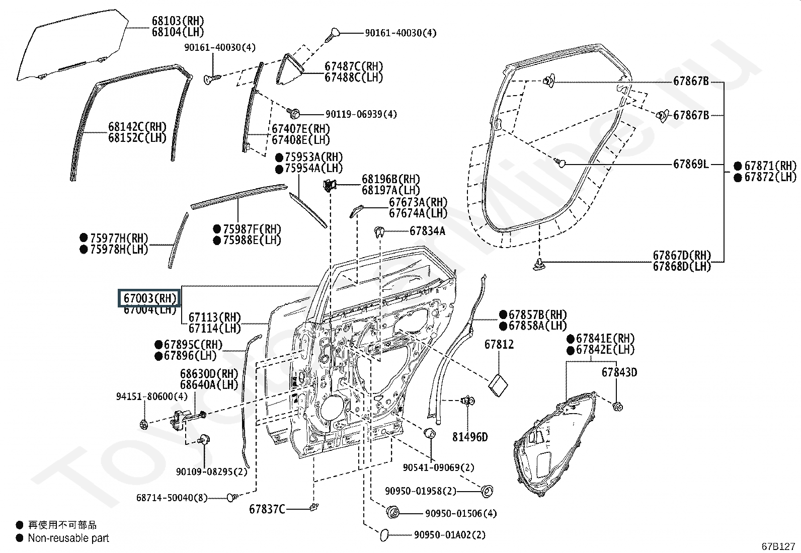 дверь задняя правая Лексус (артикул 6700348230)