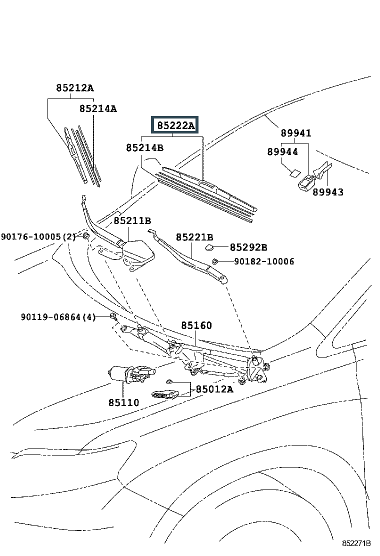  стеклоочистителя передняя левая Лексус (артикул 8522252170)