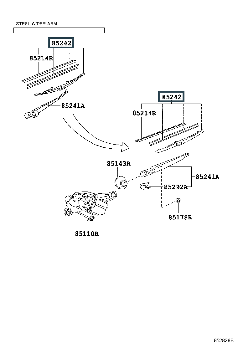  стеклоочистителя задняя Лексус (артикул 8524260130)