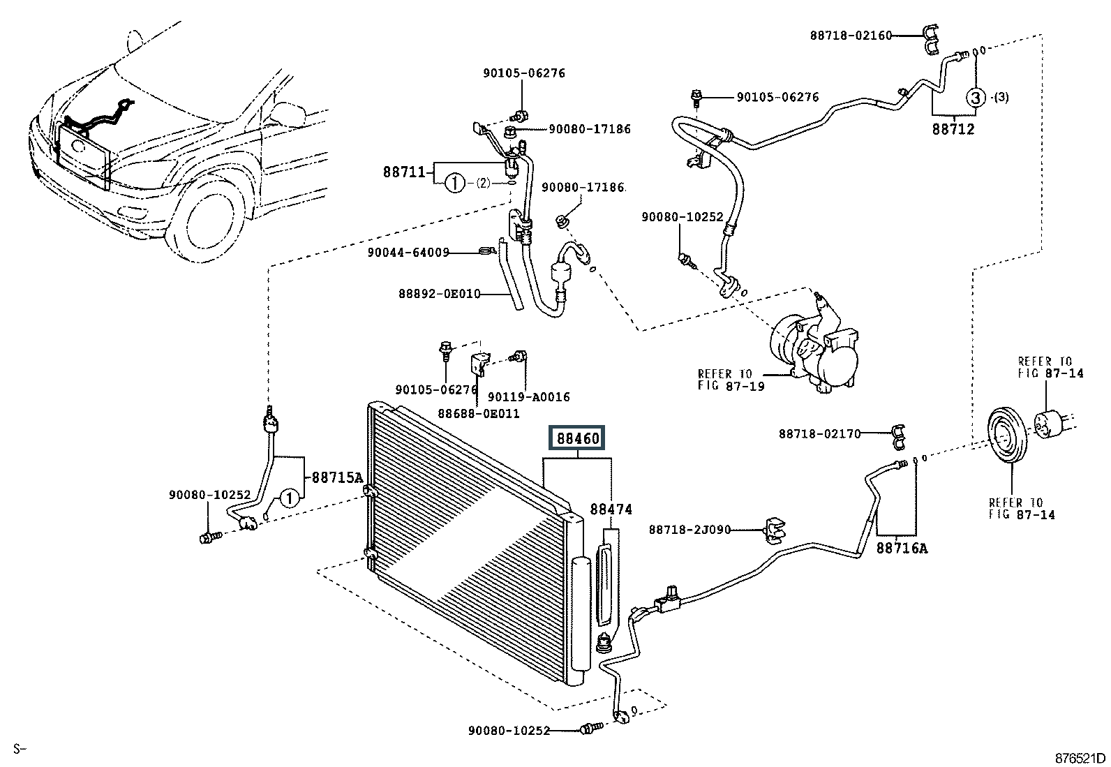 Радиатор кондиционера Лексус (артикул 8846048040)